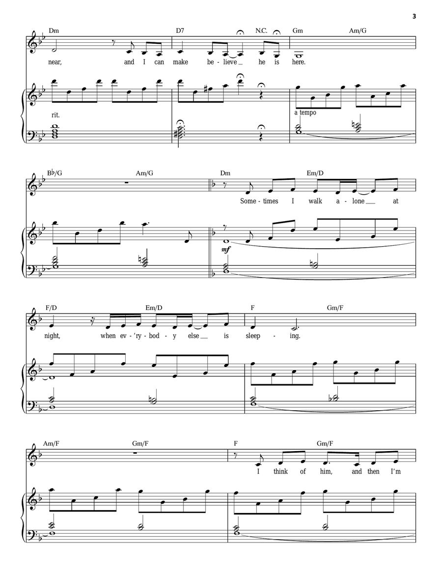 On My Own (from Les Miserables) Piano, Vocal scores gallery preview page 3