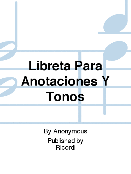 Libreta Para Anotaciones Y Tonos