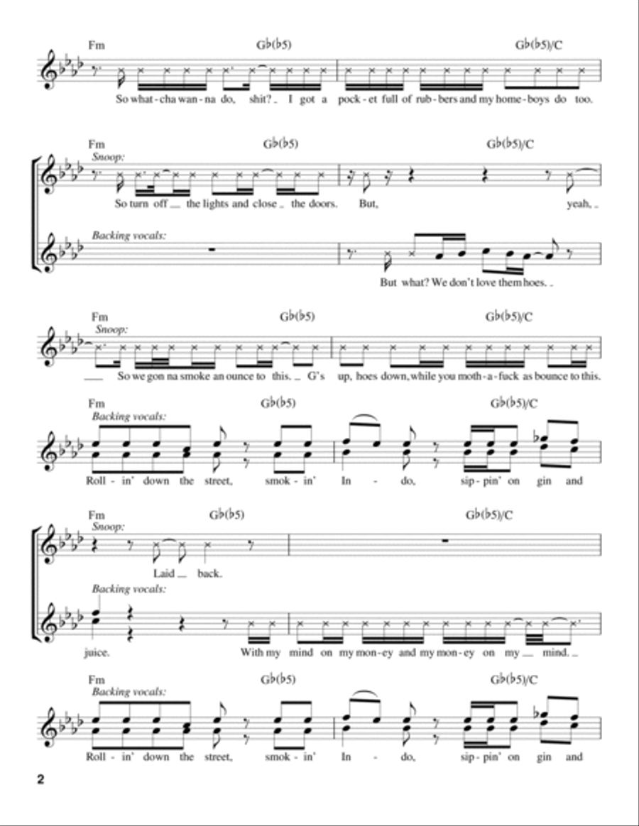 Gin And Juice Voice scores gallery preview page 2