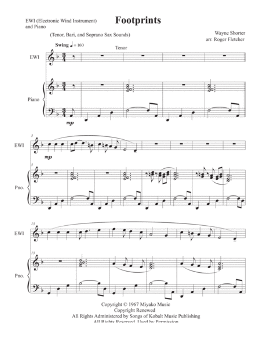 Footprints Piano scores gallery preview page 2