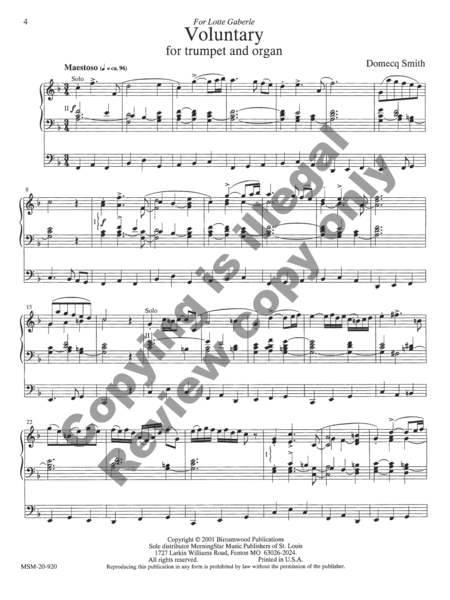 Voluntary for Trumpet and Organ image number null