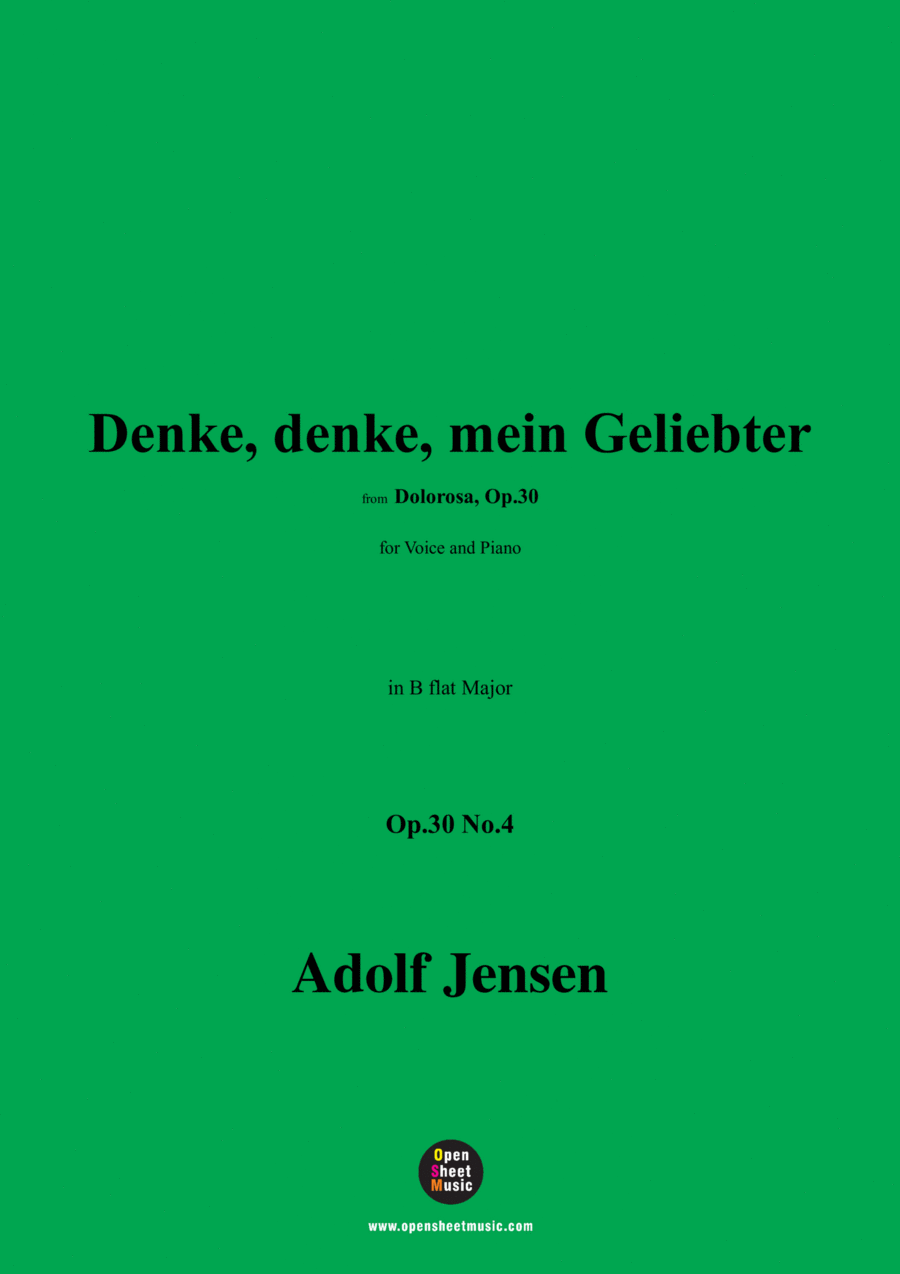 A. Jensen-Denke,denke,mein Geliebter,Op.30 No.4,in B flat Major Voice scores gallery preview page 1