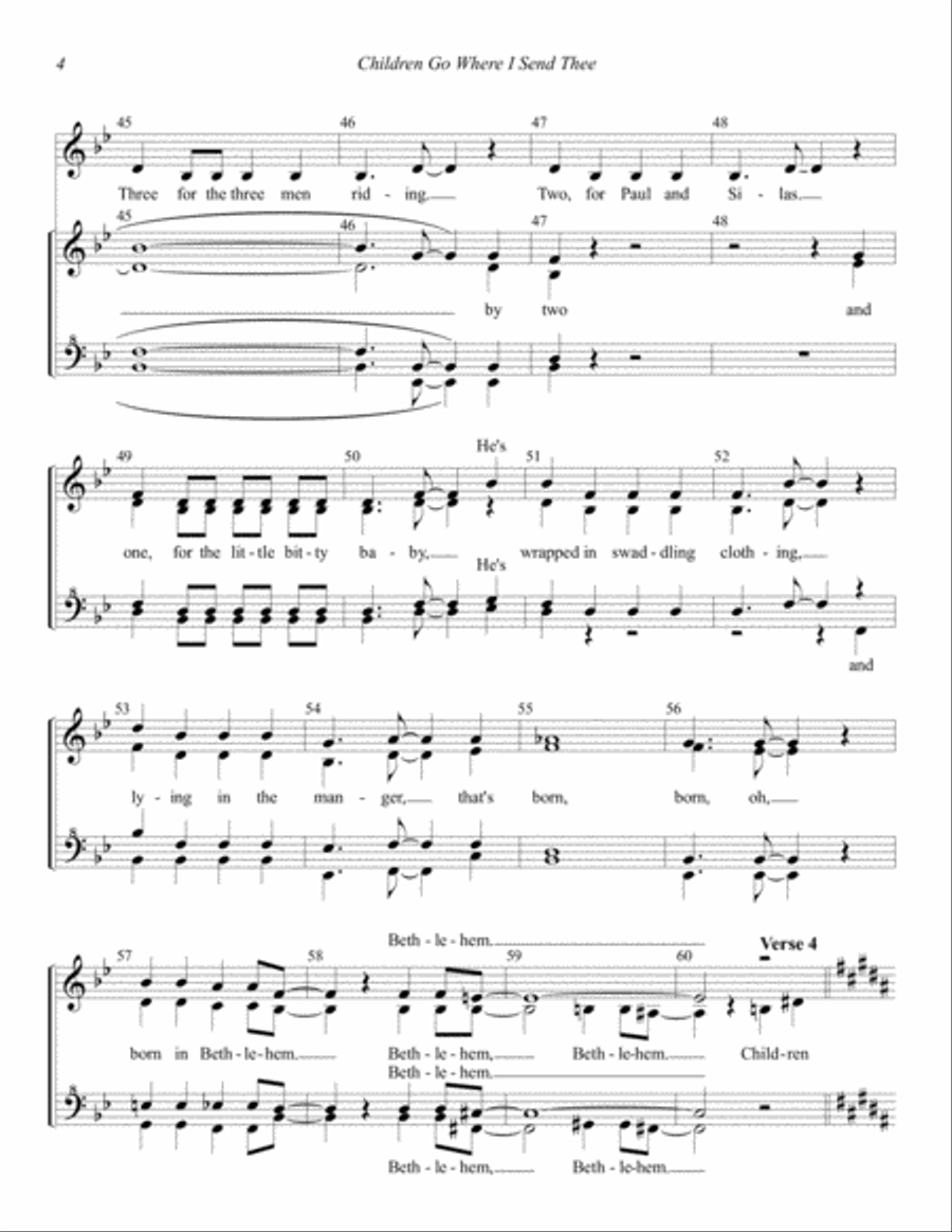 Children Go Where I Send Thee SSAA scores gallery preview page 4