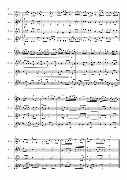 Badinerie from Orchestral Suite No. 2 arranged for Saxophone Quartet