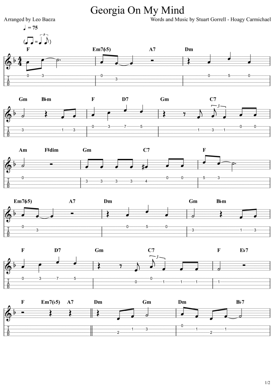 Georgia On My Mind Ukulele scores gallery preview page 1