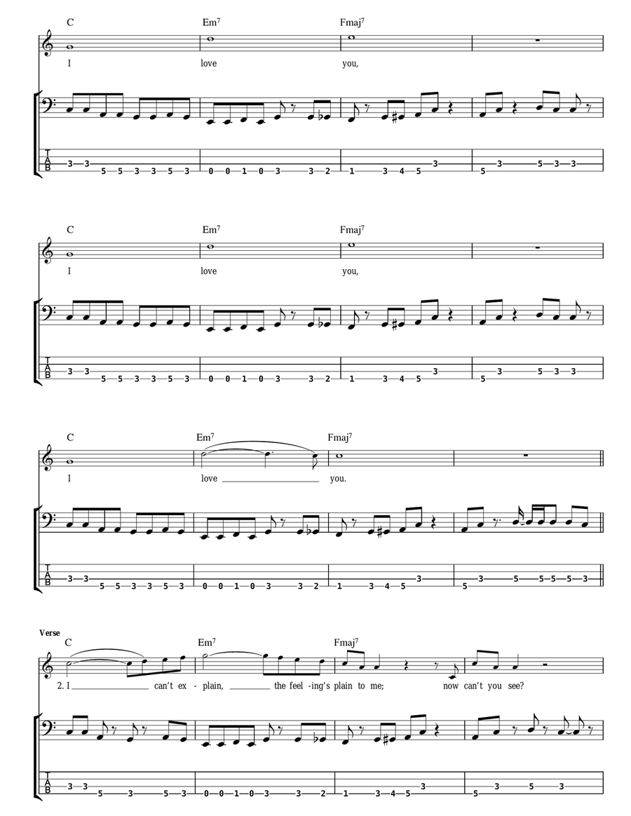 Silly Love Songs Bass Guitar Tablature scores gallery preview page 3