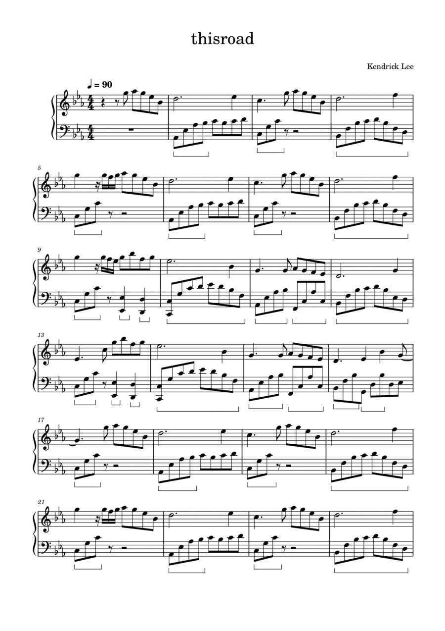 thisroad Piano Solo scores gallery preview page 1