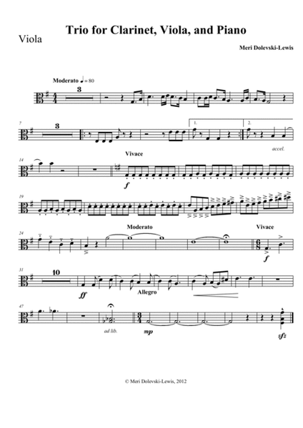 Trio for Clarinet, Viola, and Piano image number null