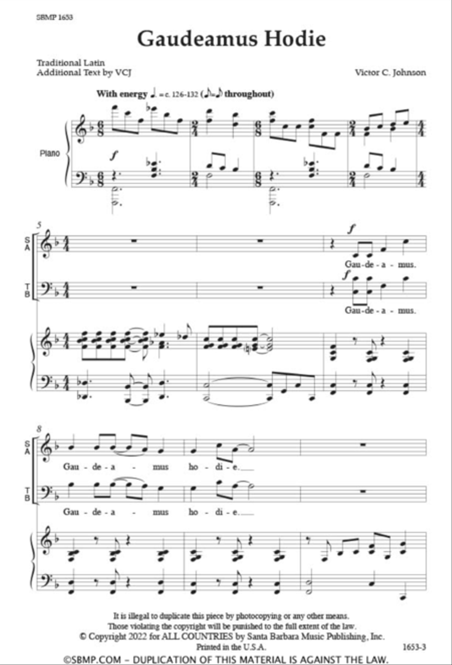 Gaudeamus Hodie Gaudeamus Hodie 4-Part scores gallery preview page 2