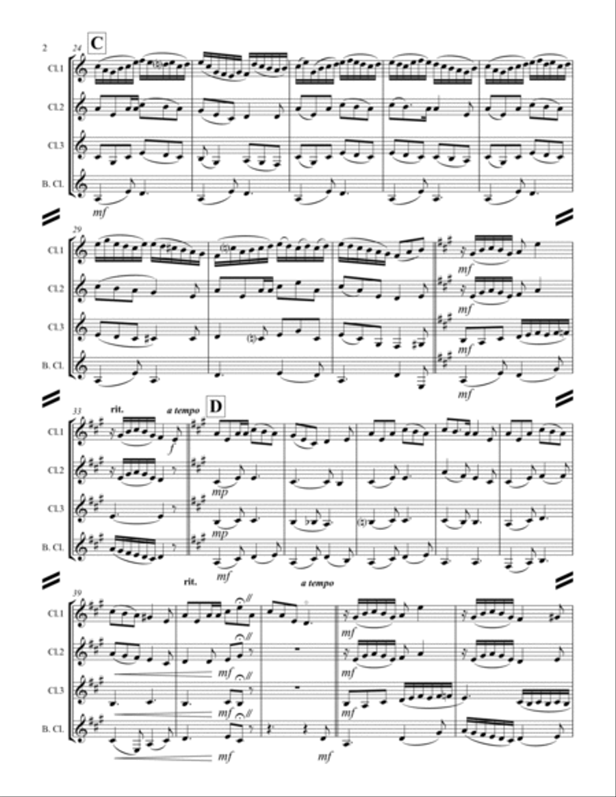 I Wonder As I Wander Woodwind Ensemble scores gallery preview page 3