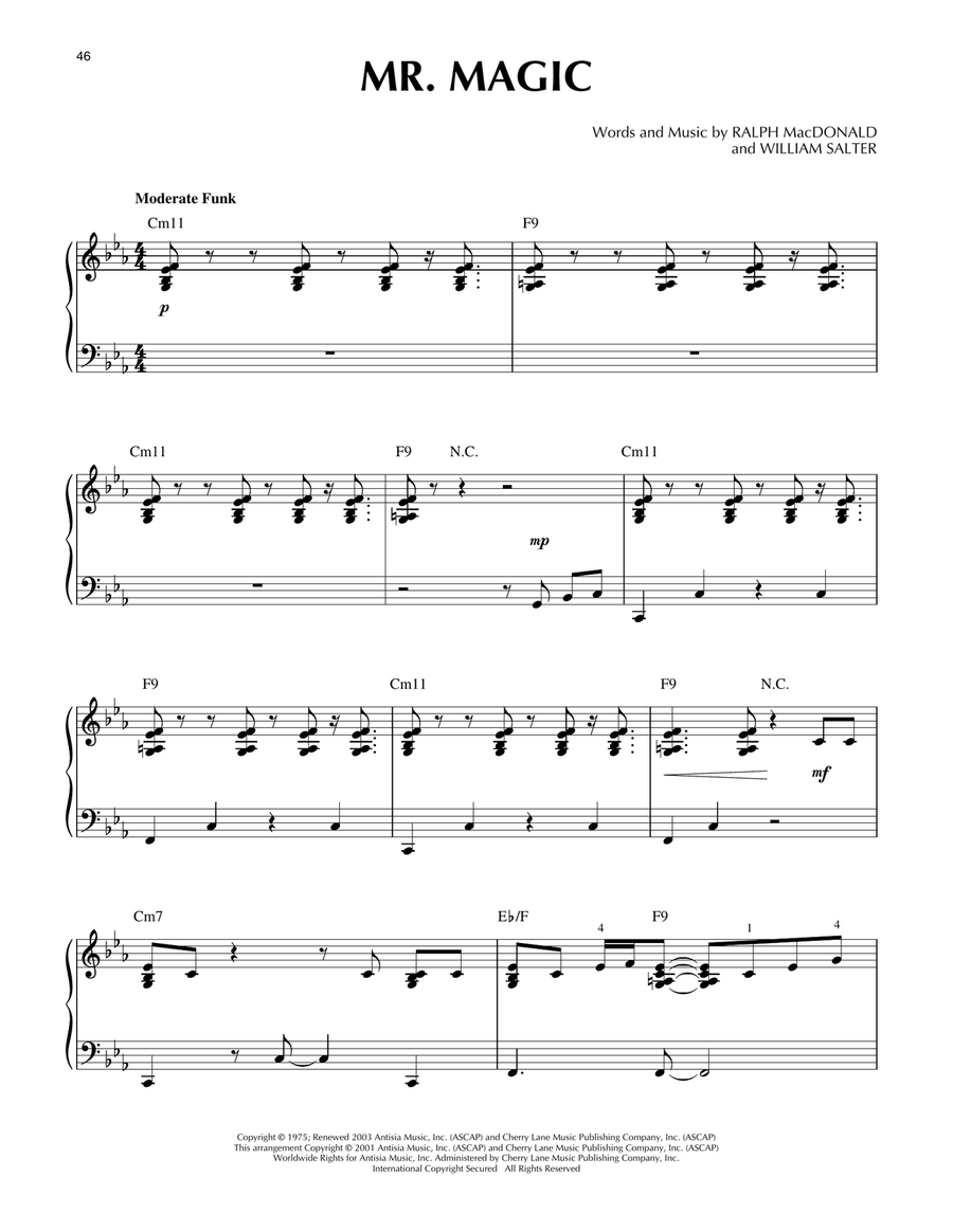 Mr. Magic (arr. Larry Moore) Piano Solo scores gallery preview page 1