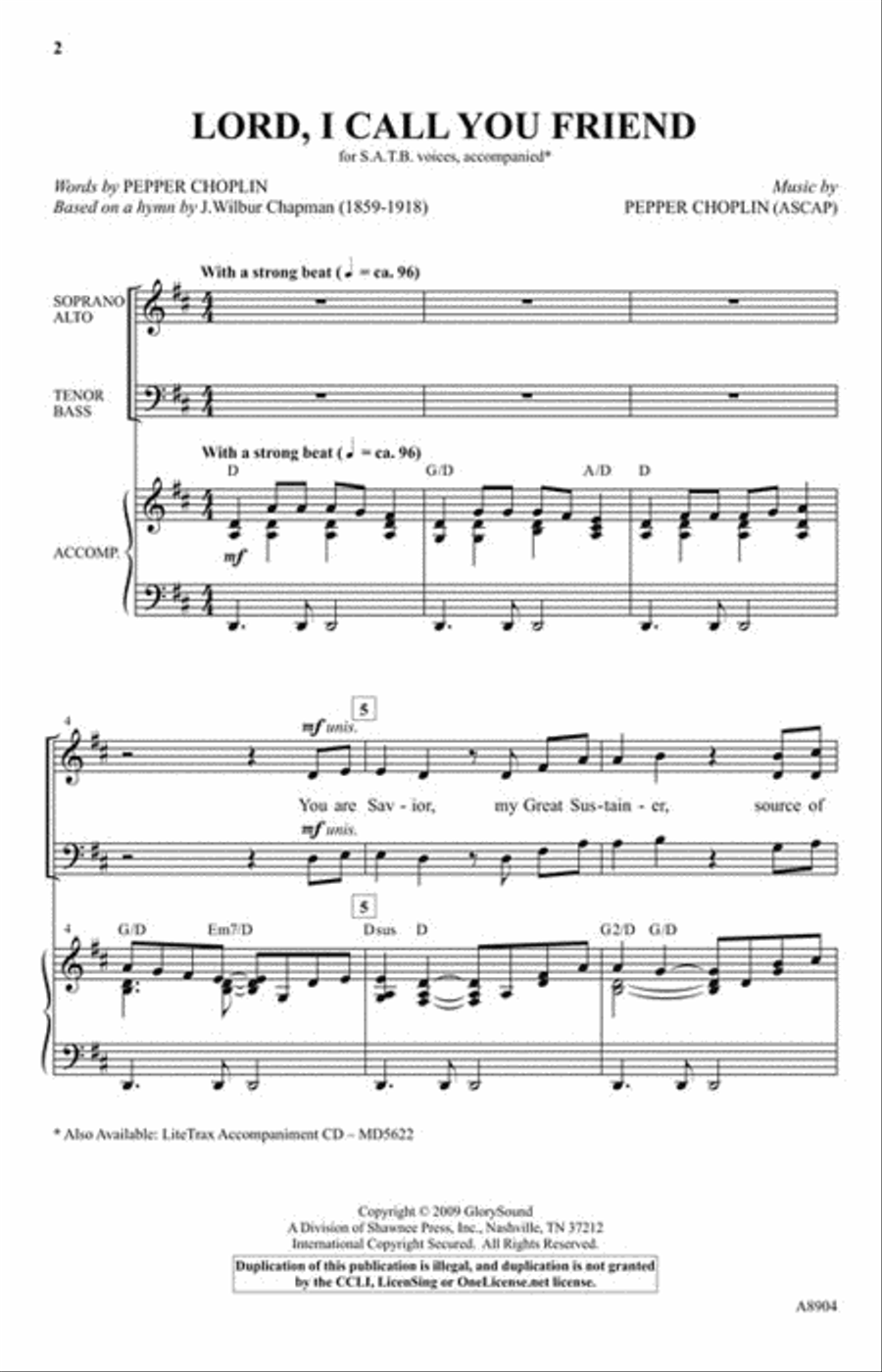 Lord, I Call You Friend Lord, I Call You Friend 4-Part scores gallery preview page 2