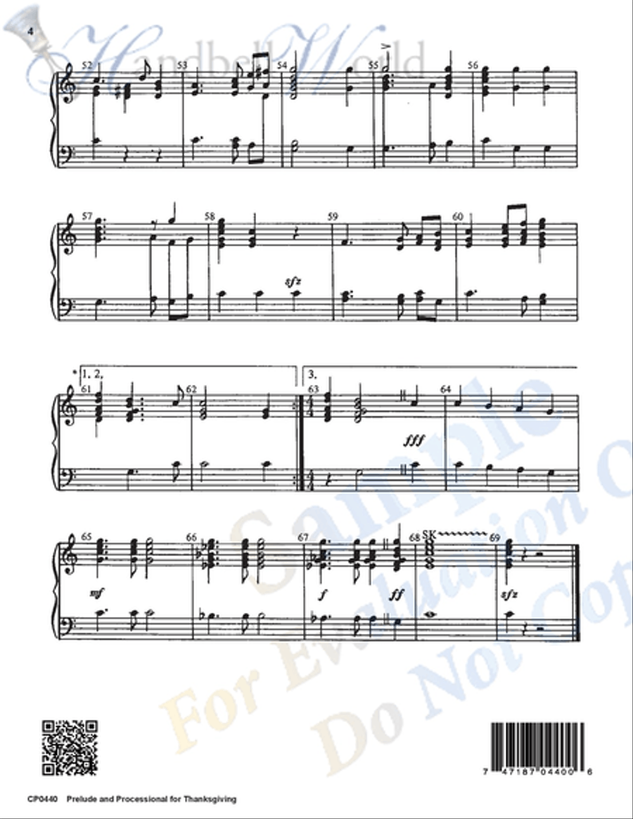 Prelude and Processional for Thanksgiving 2-Octaves scores gallery preview page 3