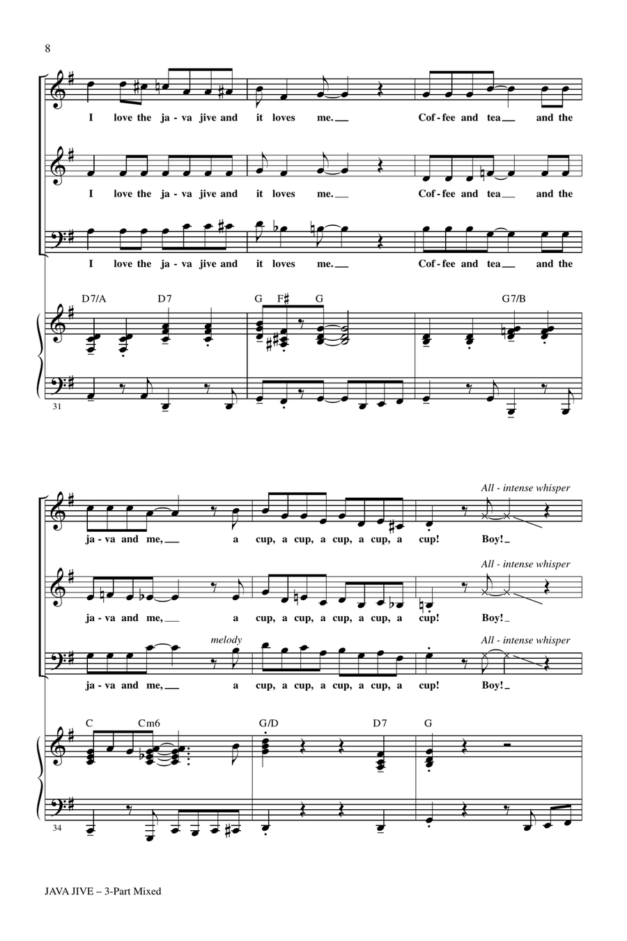 Java Jive (arr. Kirby Shaw) 3-Part scores gallery preview page 6