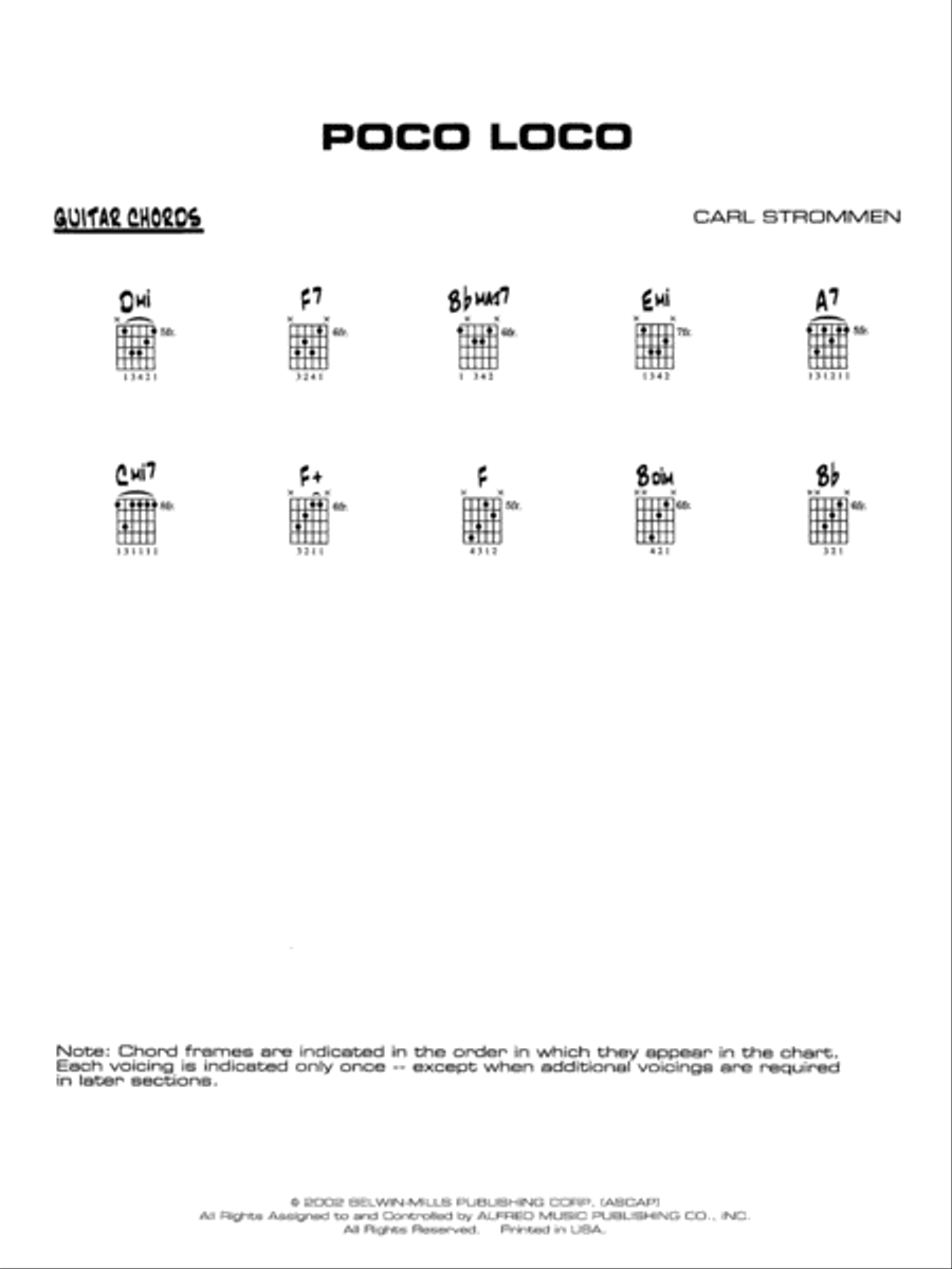 Poco Loco: Guitar Chords Jazz Ensemble scores gallery preview page 1