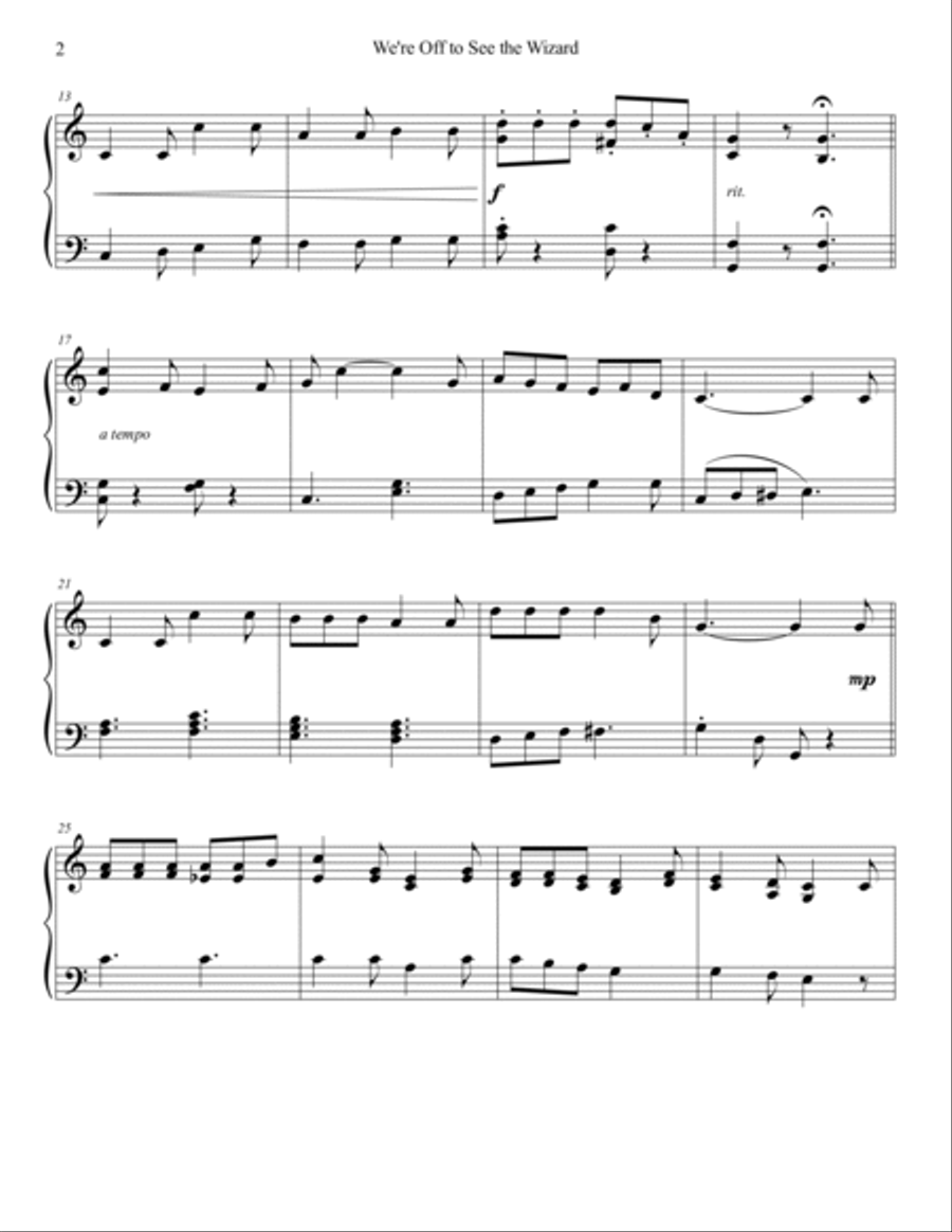 We're Off To See The Wizard Piano Solo scores gallery preview page 3
