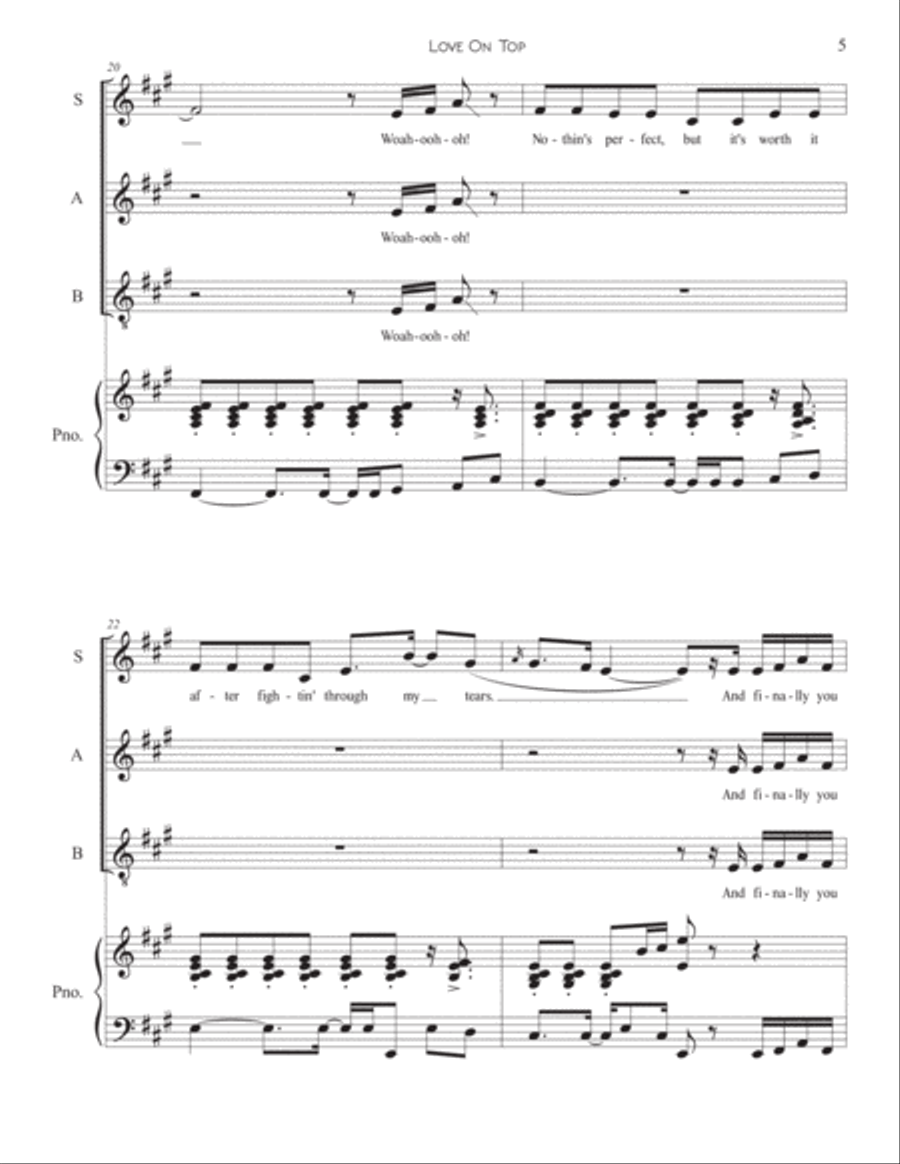 Love On Top Love On Top 3-Part scores gallery preview page 5