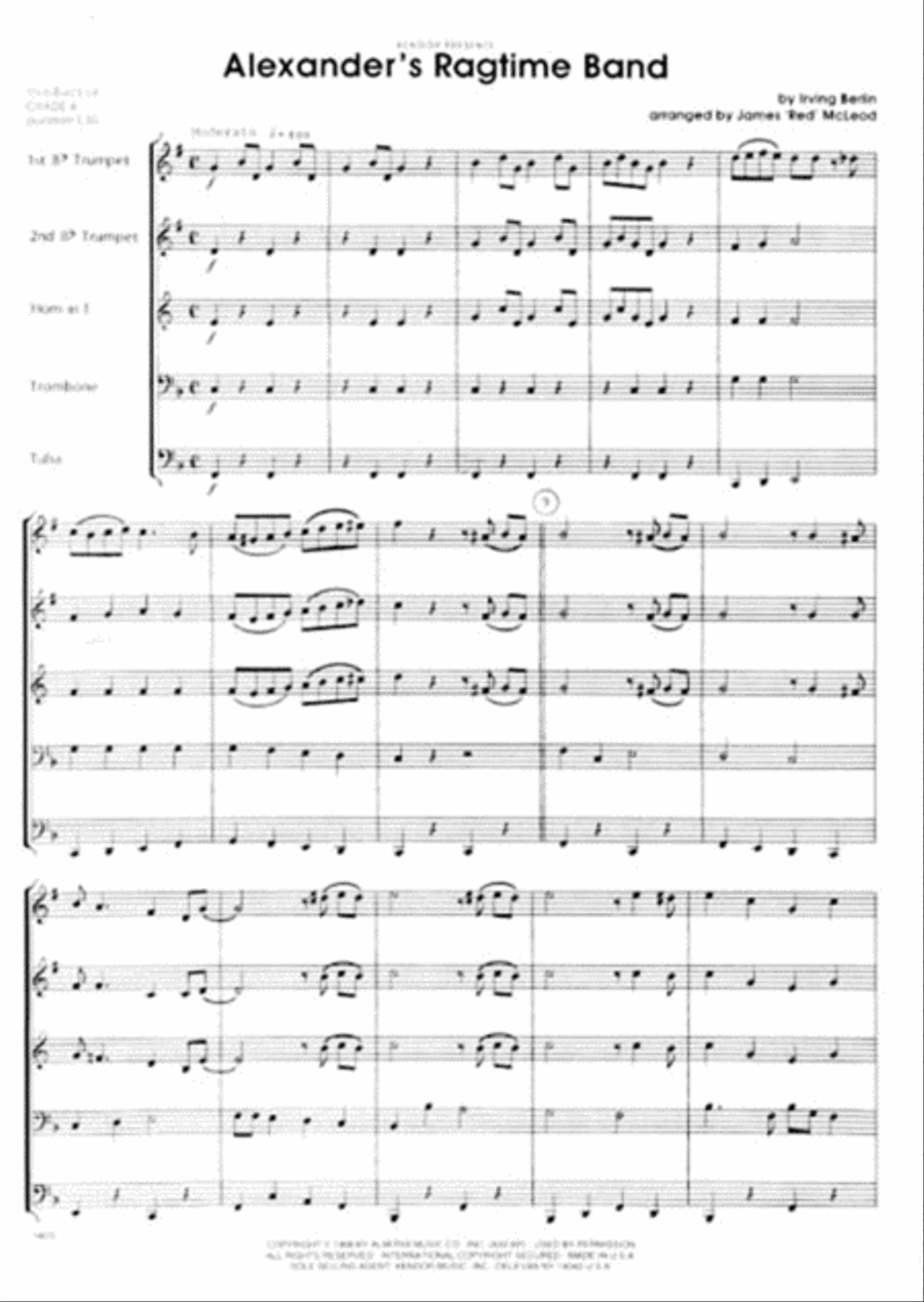 Alexander's Ragtime Band Trombone scores gallery preview page 2