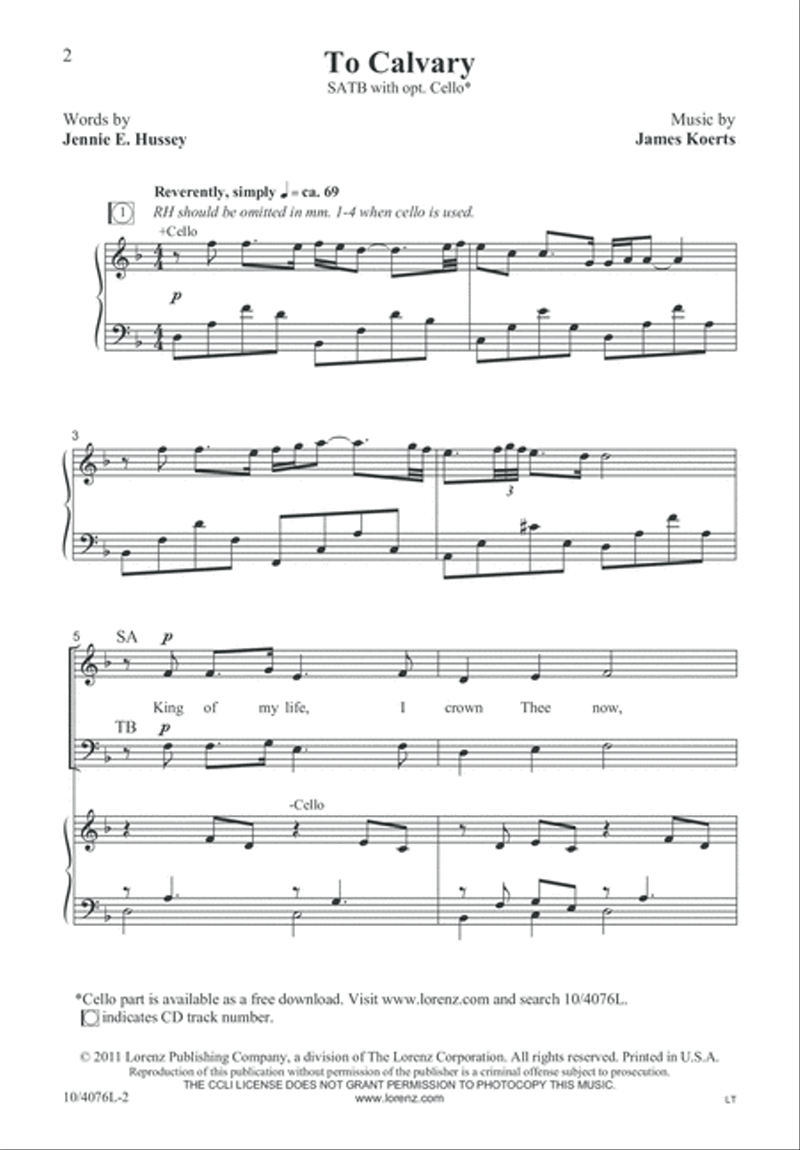 To Calvary 4-Part scores gallery preview page 3