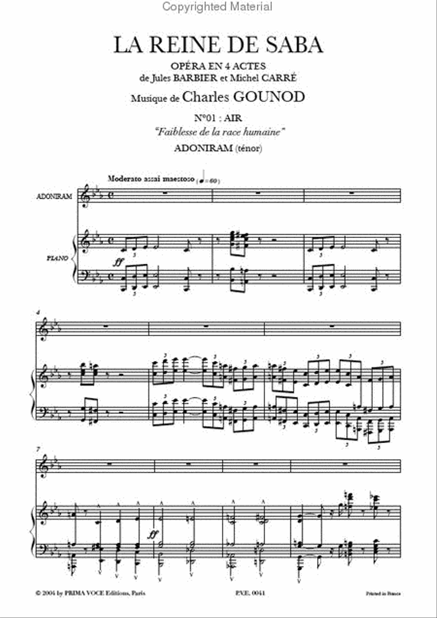 Faiblesse de la race humaine from La Reine de Saba Tenor Voice scores gallery preview page 2