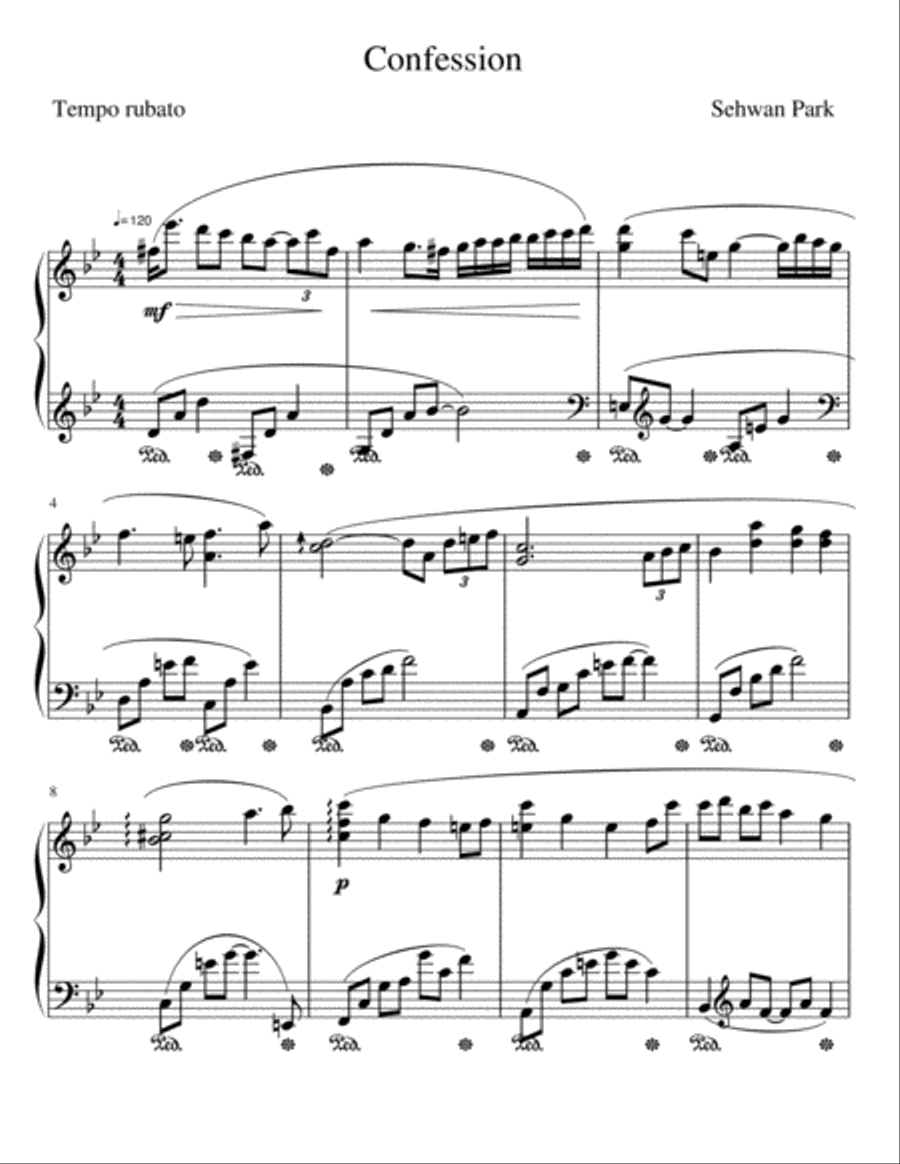 Confession Piano Solo scores gallery preview page 1