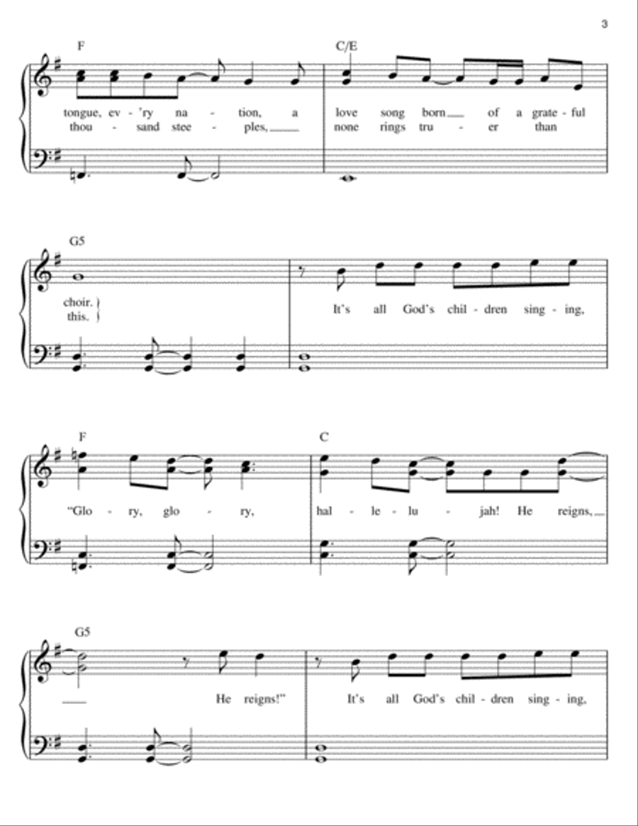 He Reigns Easy Piano scores gallery preview page 3