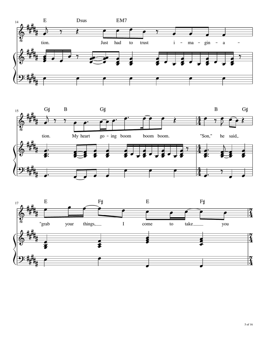 Solsbury Hill Voice scores gallery preview page 6