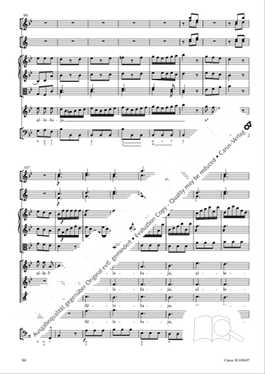 Regina coeli in B-Flat Major, K. 127 4-Part scores gallery preview page 85