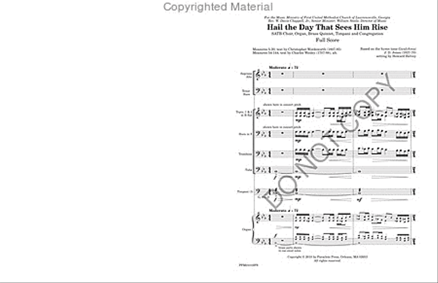 Hail the Day That Sees Him Rise - Full Score image number null