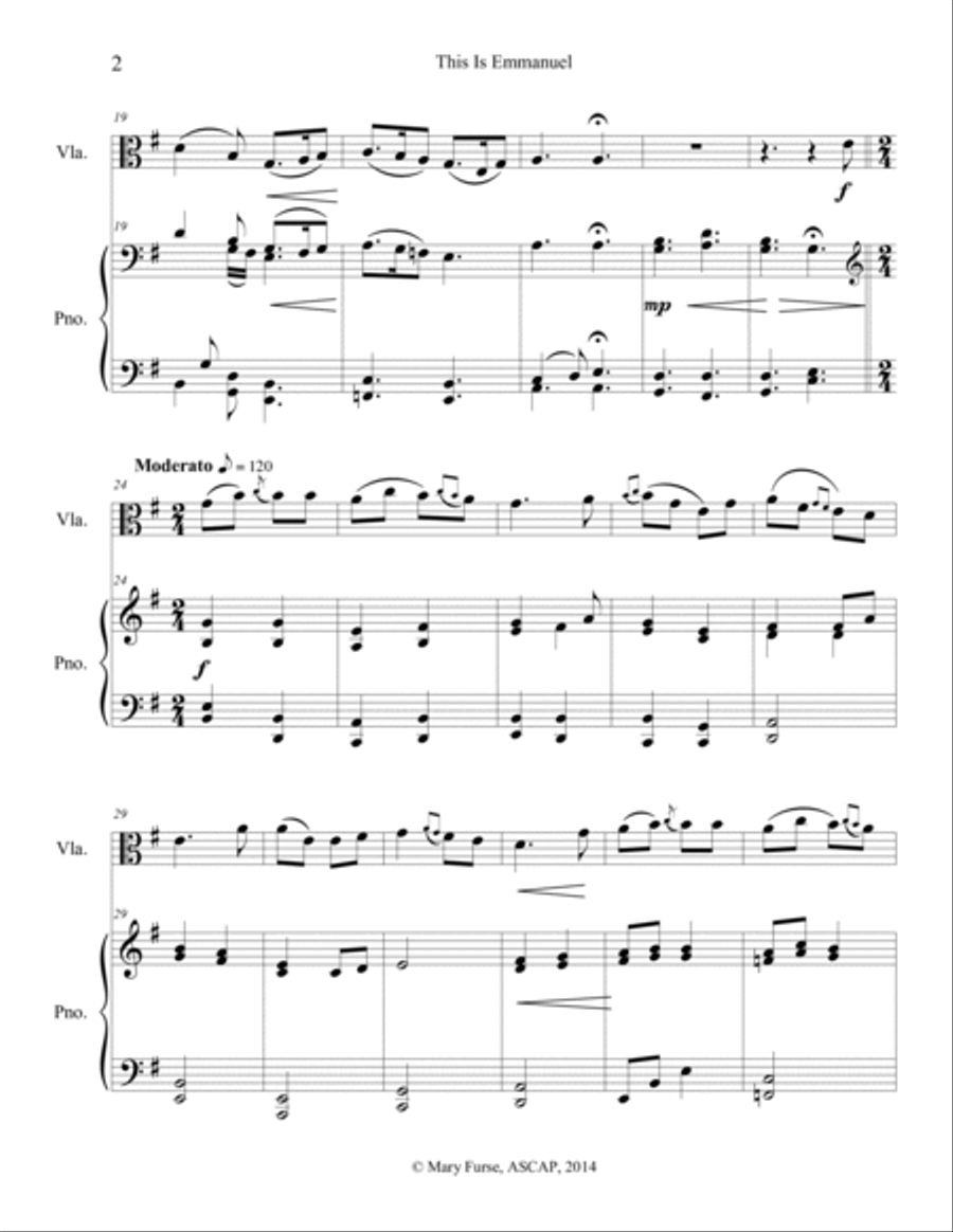 Christmas Medley: O Come O Come Emmanuel and What Child Is This Viola scores gallery preview page 2
