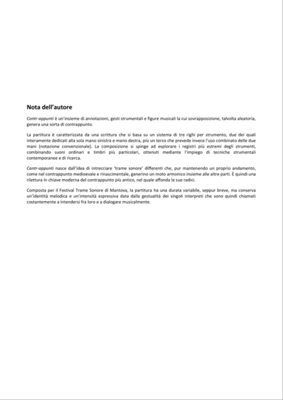 Umberto Pedraglio: Contr-appunti (ES-23-020) - Score Only Woodwind Quartet scores gallery preview page 2