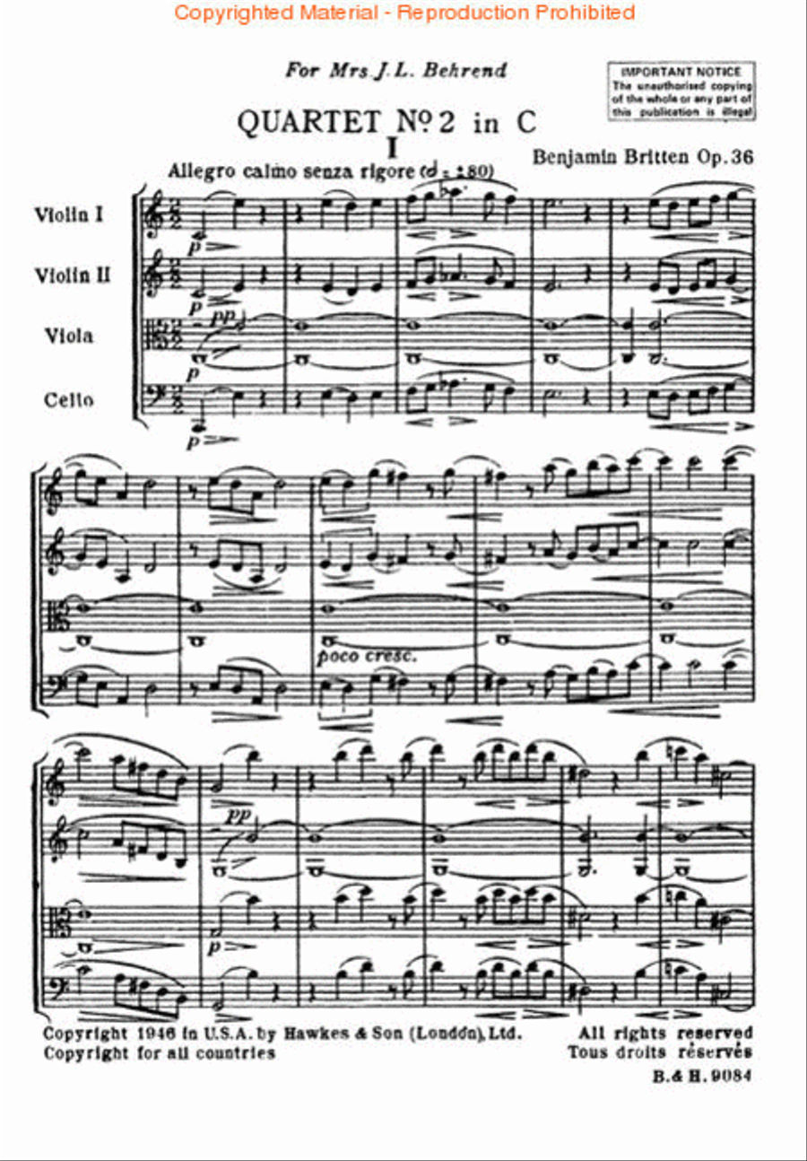 String Quartet No. 2, Op. 36 String Quartet scores gallery preview page 2