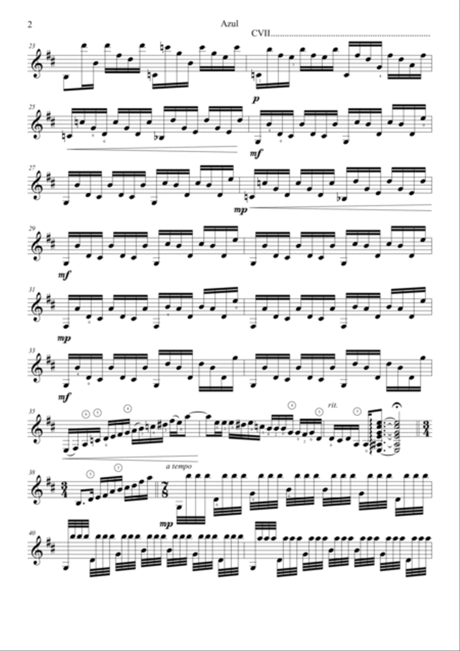 Azul Guitar Solo scores gallery preview page 3