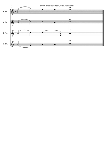 Drop, drop slow tears, with variations, for saxophone quartet image number null