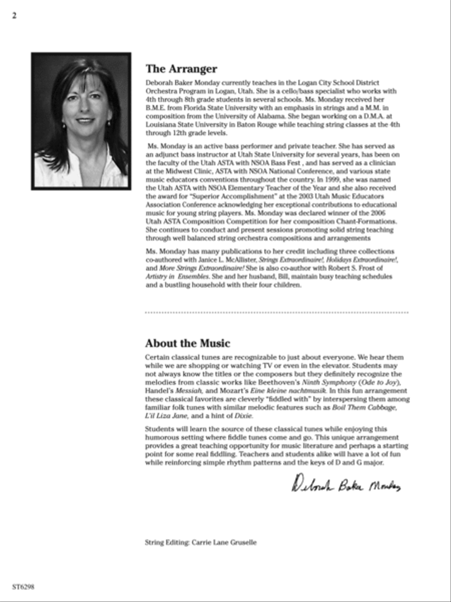 Fiddlin' with the Classics: Score String Orchestra scores gallery preview page 2