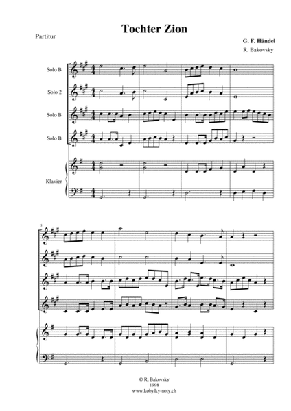 2 German Christmas Carols (Tochter Zion & Was Soll Das Bedeuten) for 4 Winds in C or B-flat and Pian image number null