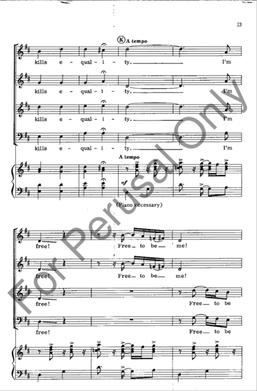 Free To Be Me 4-Part scores gallery preview page 13