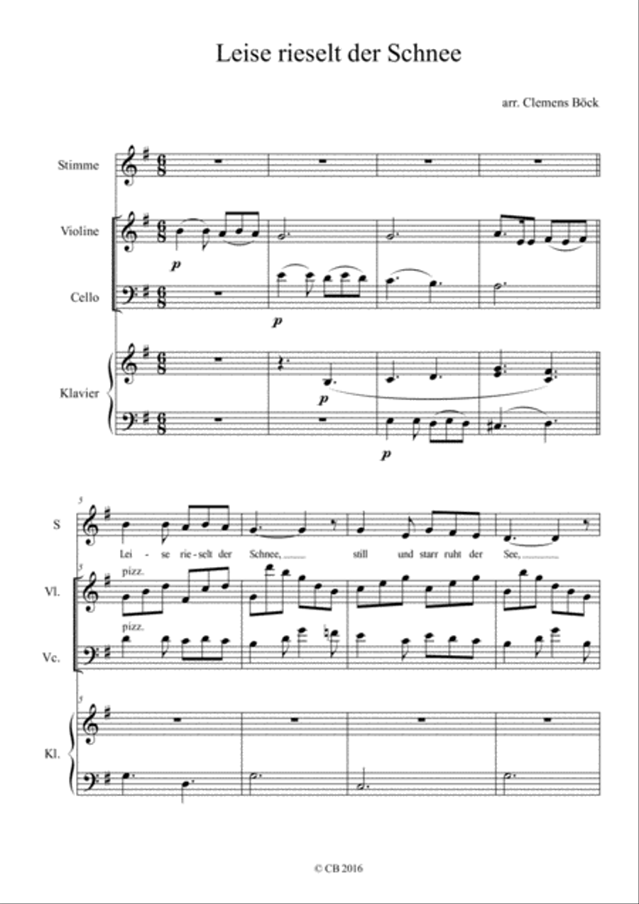 Leise rieselt der Schnee Piano Trio scores gallery preview page 1