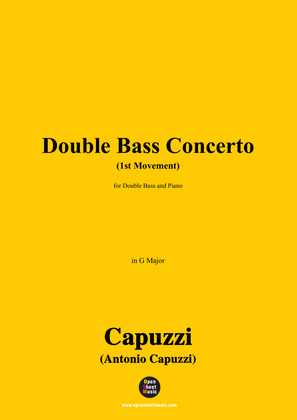 Book cover for Capuzzi-Double Bass Concerto(1st Movement),in G Major,for Double Bass and Piano
