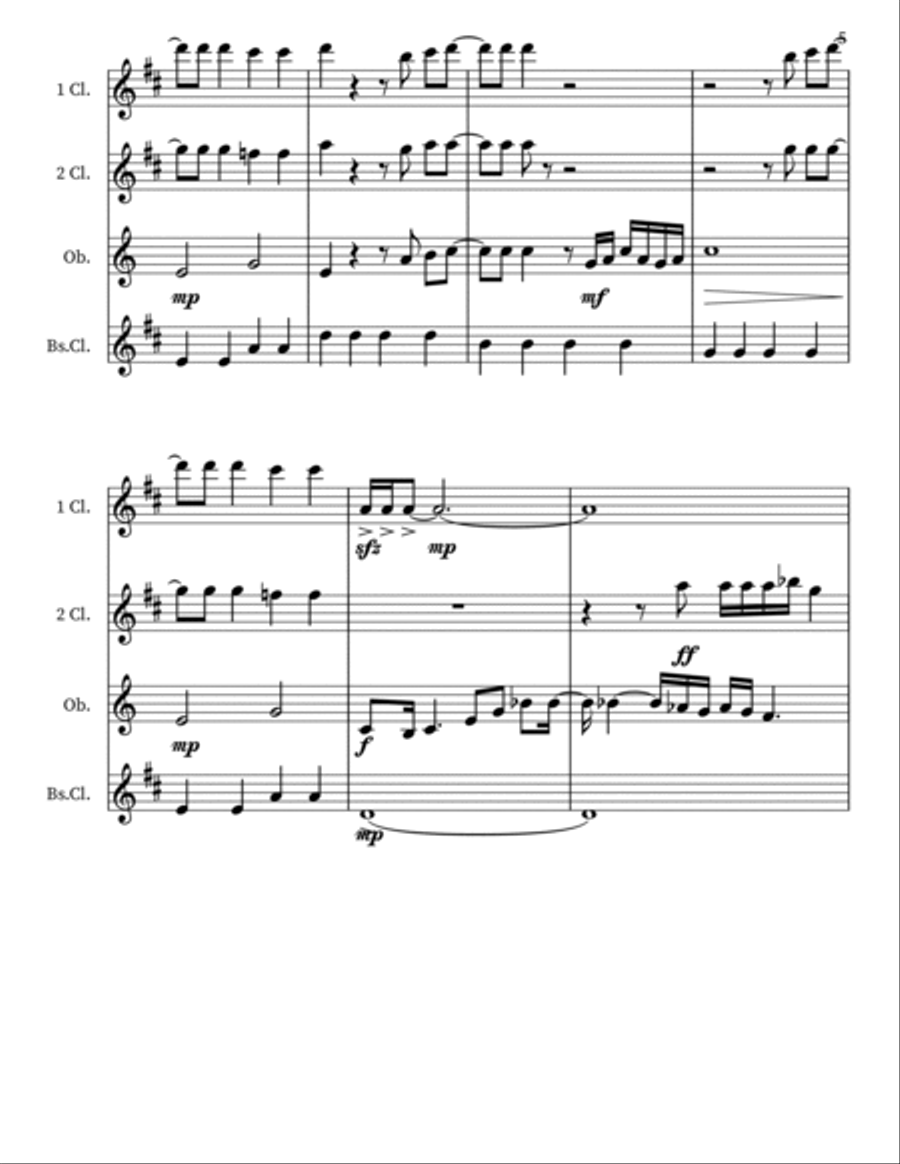 Livin' Thing Livin' Thing Woodwind Quartet scores gallery preview page 5