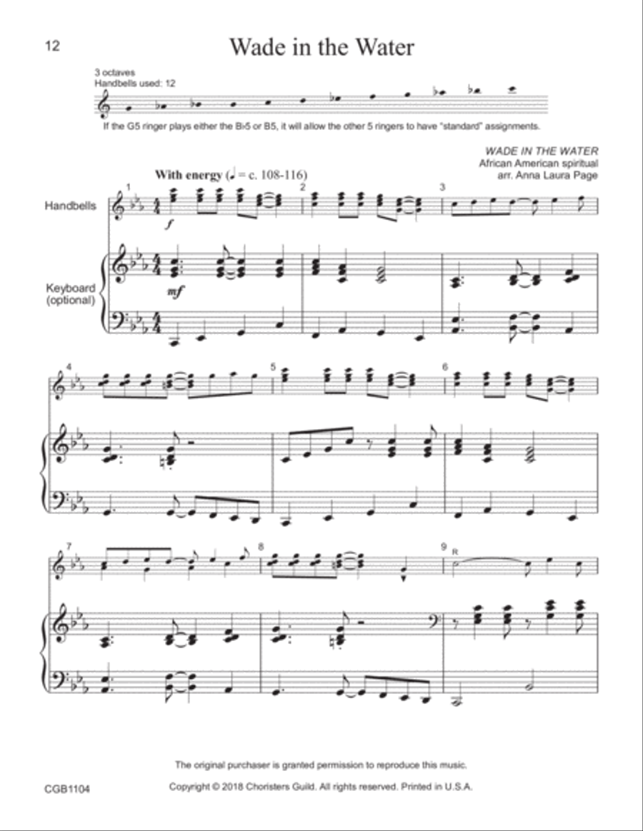 Wade in the Water - Reproducible Handbell Collection Handbell Choir scores gallery preview page 6