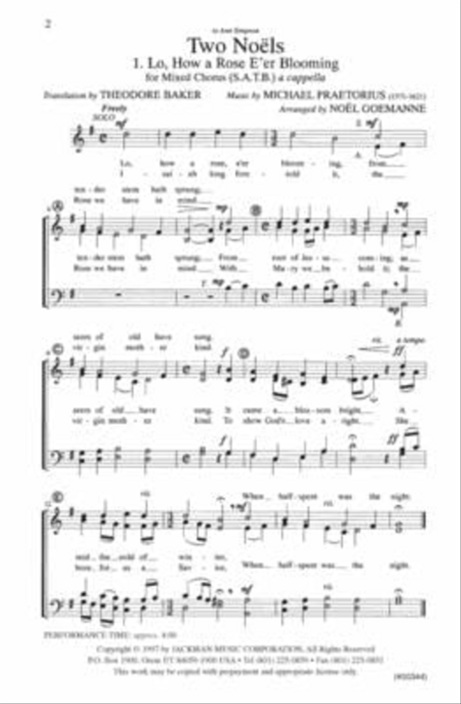 Two Noels - SATB a cappella 4-Part scores gallery preview page 2