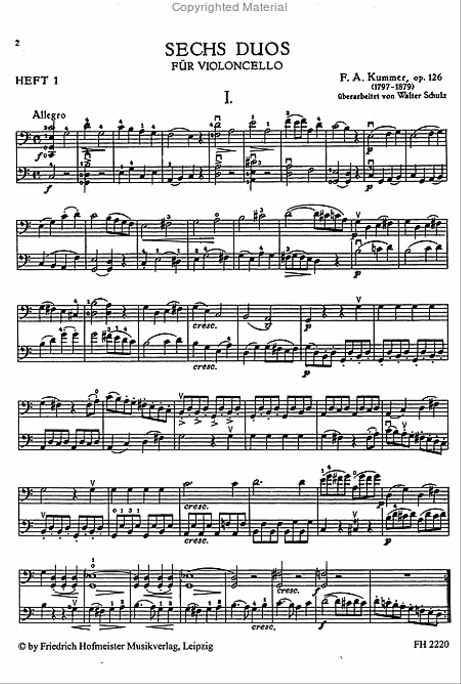 Sechs Duos, op. 126, Teil 1 Cello scores gallery preview page 2