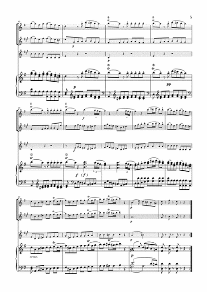 Eine Kleine Nachtmusik for Flute, Clarinet, Bass Clarinet and Piano image number null