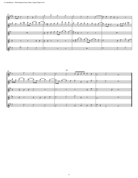 Fugue 09 from Well-Tempered Clavier, Book 2 (Flute Quintet) image number null