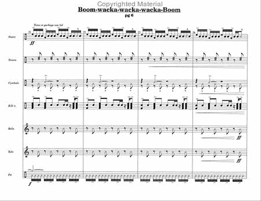 Boom-wacka-wacka-wacka-Boom Percussion Ensemble scores gallery preview page 5