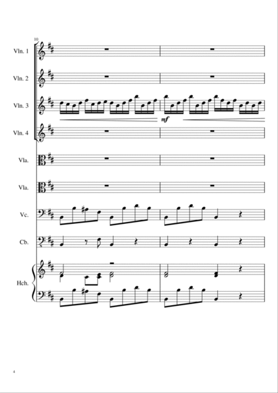 Vivaldi Concerto for 4 Violins and Cello in B minor, L'estro Armonico, Op. 3 No. 10 - RV580 I Vivaldi Concerto for 4 Violins and Cello in B minor, L'estro Armonico, Op. 3 No. 10 - RV580 I String Orchestra scores gallery preview page 4