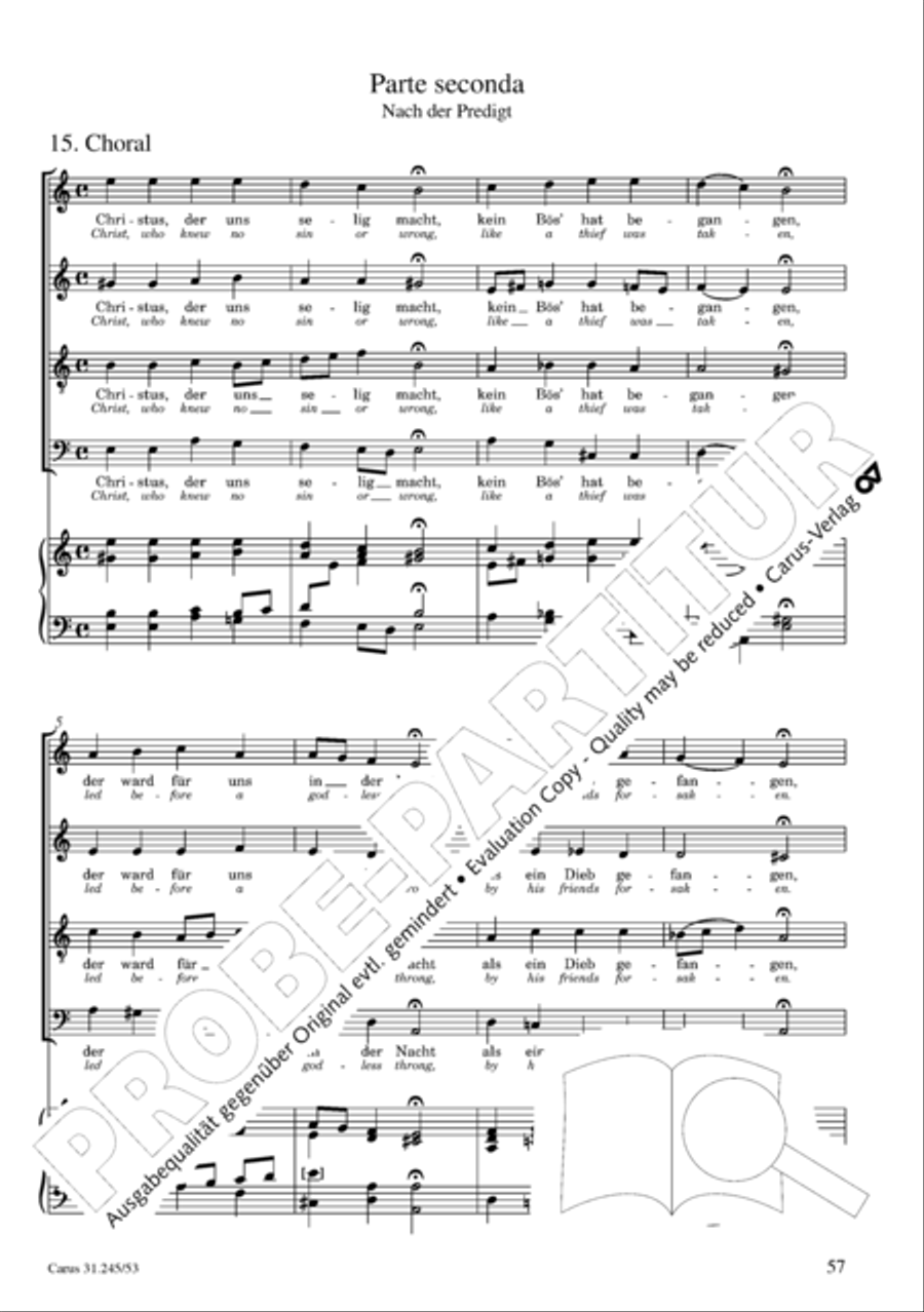 St. John Passion (Johannes-Passion) 4-Part scores gallery preview page 58