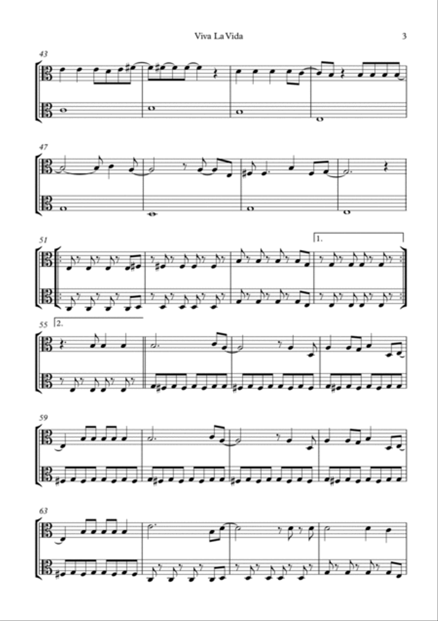 Viva La Vida String Duet scores gallery preview page 3