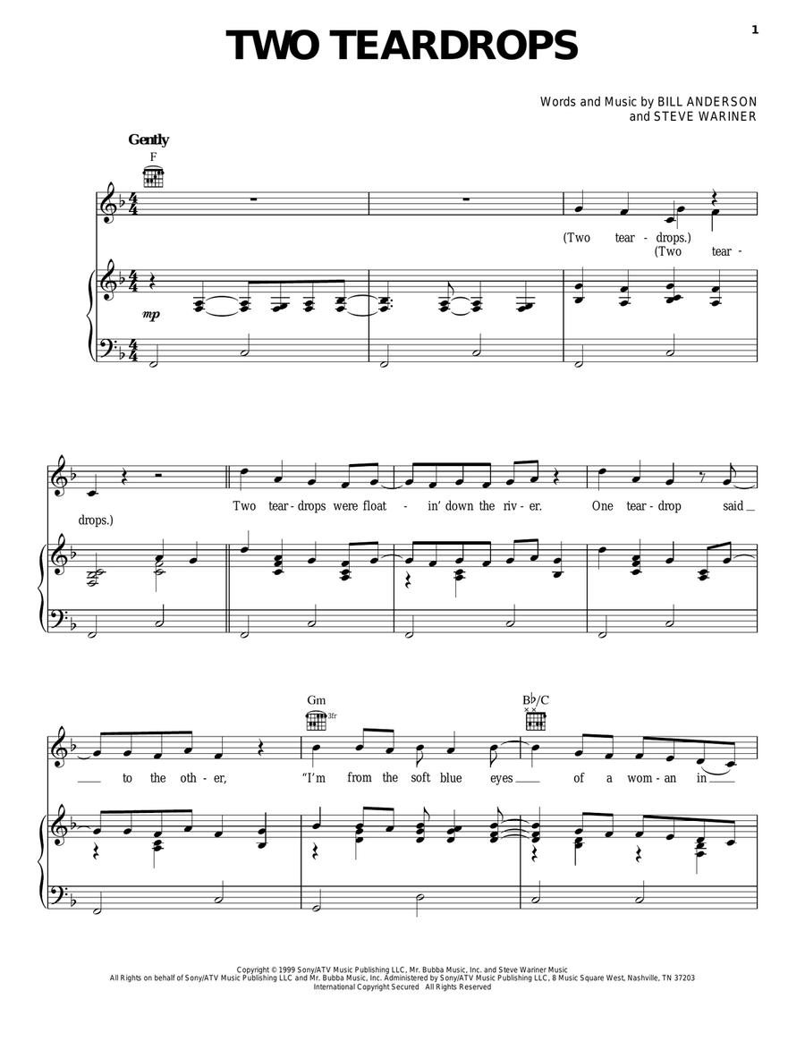 Two Teardrops Acoustic Guitar scores gallery preview page 1